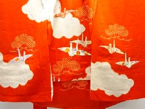 絞り雲に折鶴模様刺繍子供着物